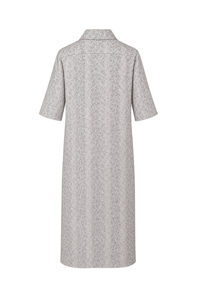 1950s Cream White Brocade Coat - Back View