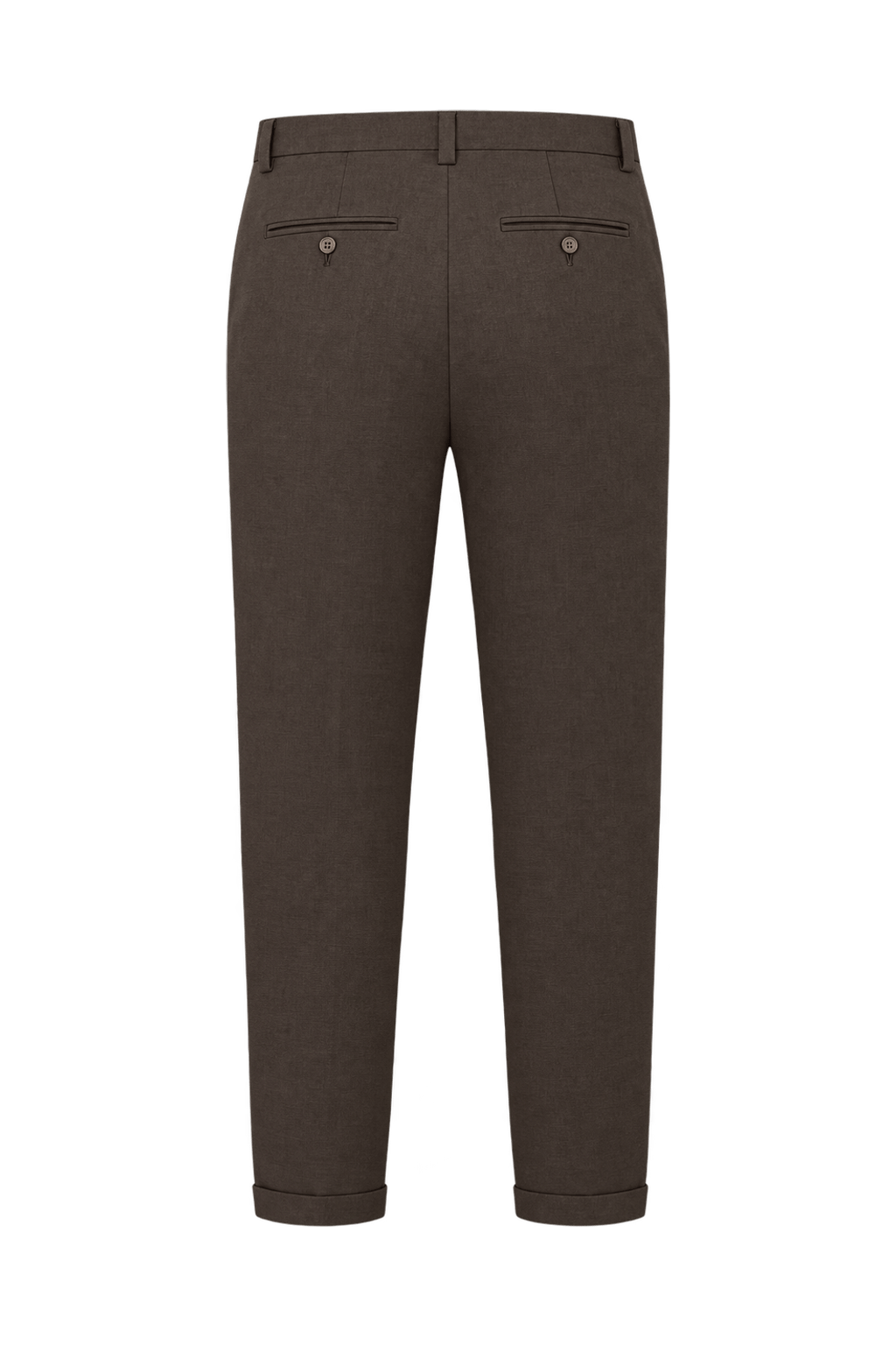 1980s Medium Brown Wool Trousers - Back View