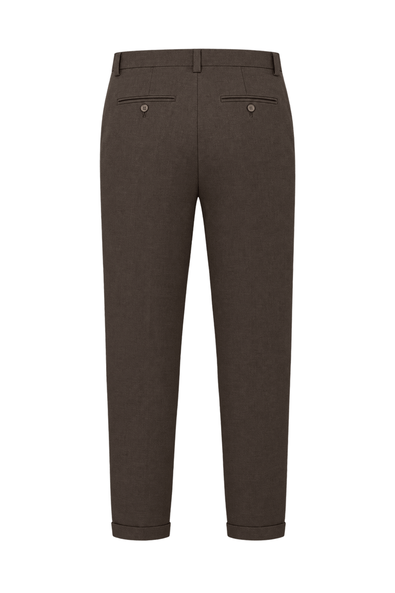 1980s Medium Brown Wool Trousers - Back View