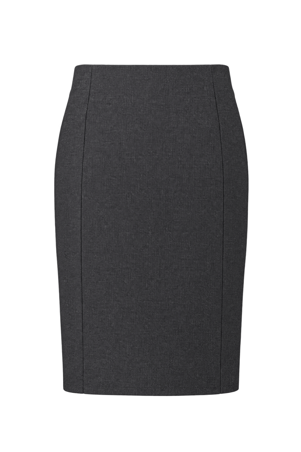 1990s Charcoal Gray Unverified Woven Fabric Skirt - Back View