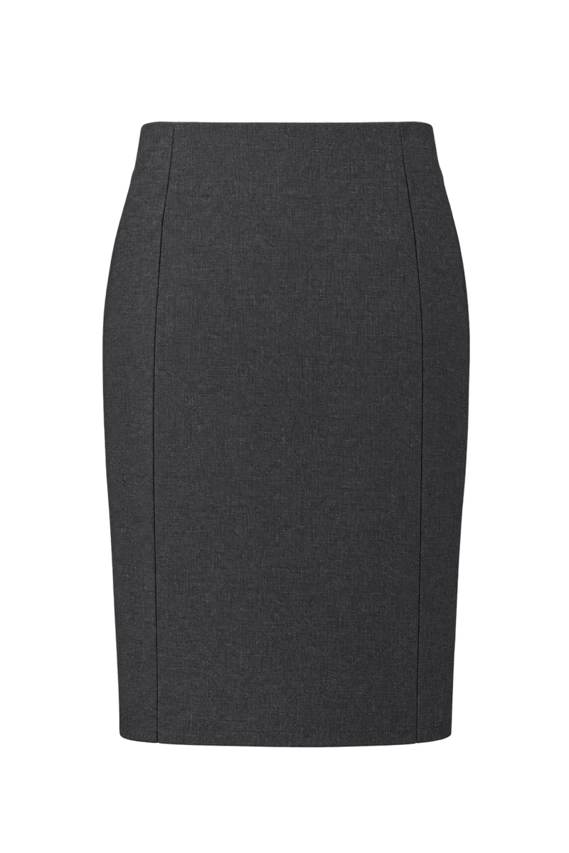1990s Charcoal Gray Unverified Woven Fabric Skirt - Back View