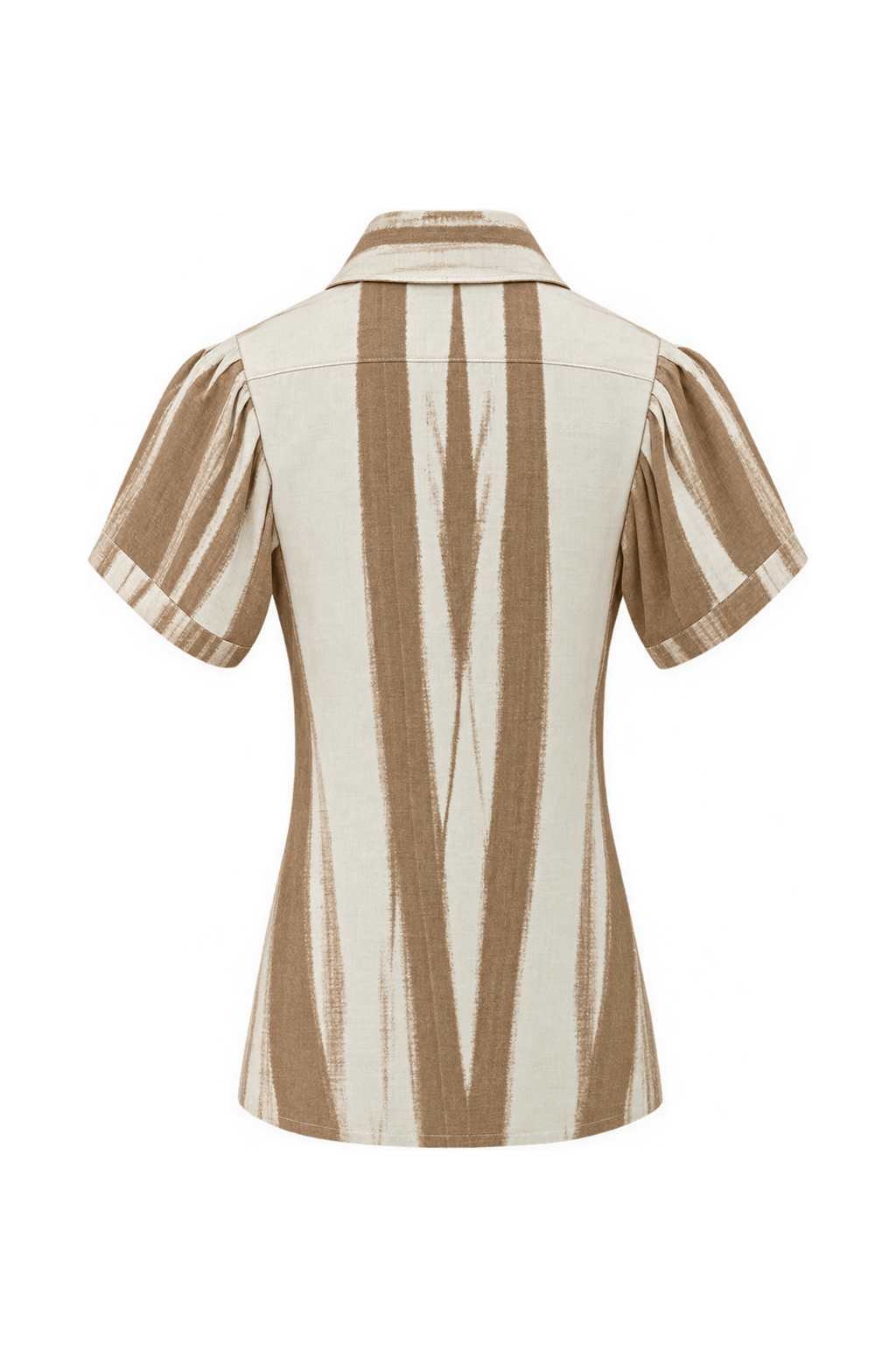 1970s Cream Unverified Woven Blouse - Back View