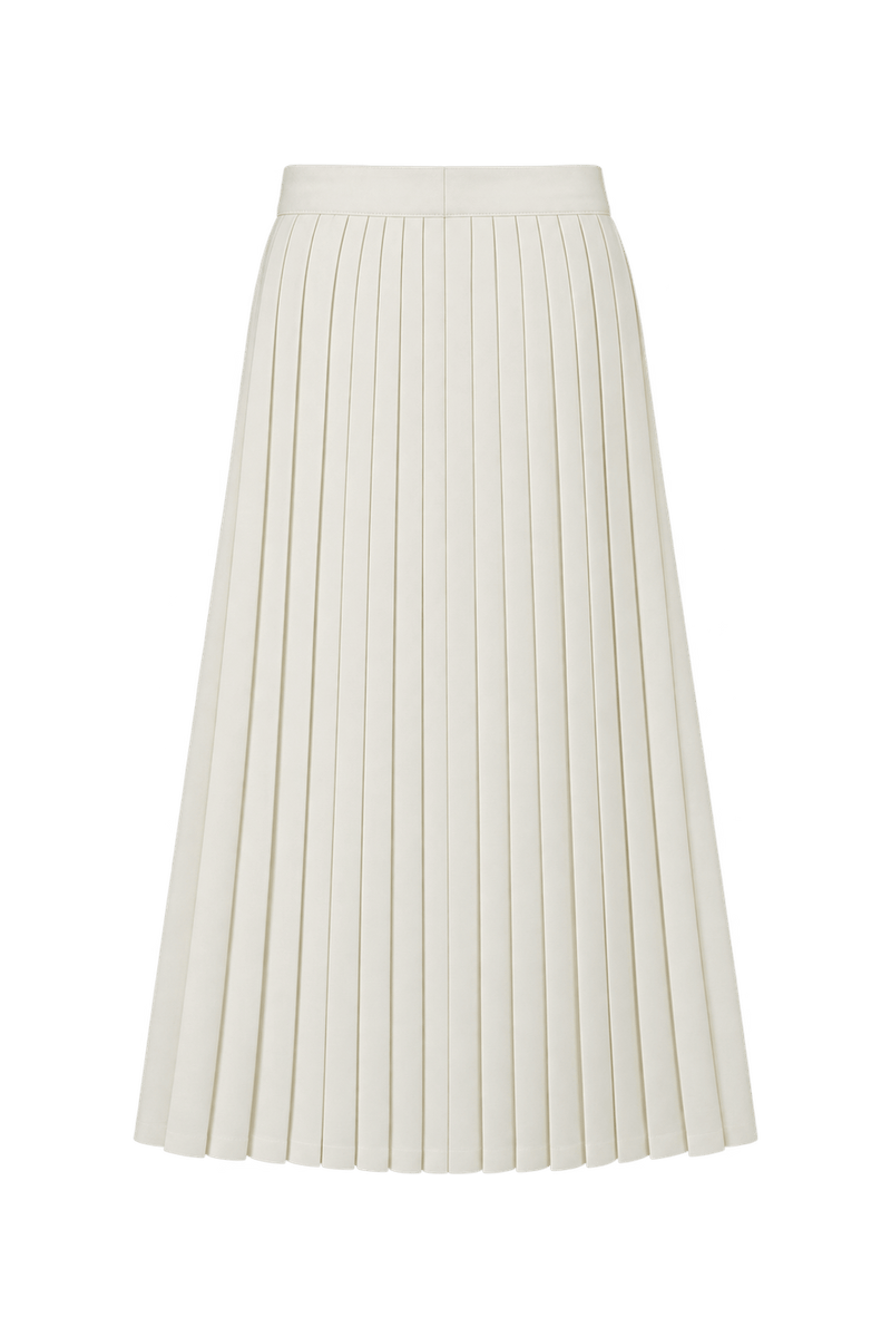 1980s Cream White Unverified Woven Skirt - Back View