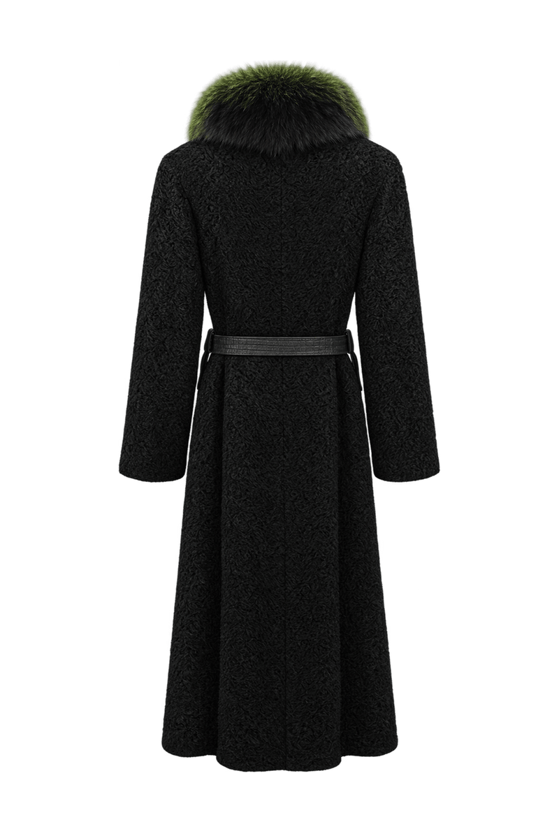 1980s Black Fur Coat - Back View