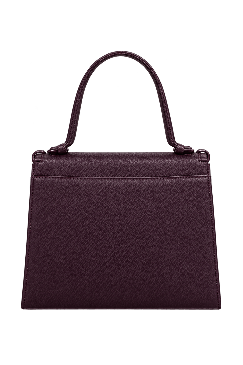 1990s Deep Burgundy Leather Handbag - Back View