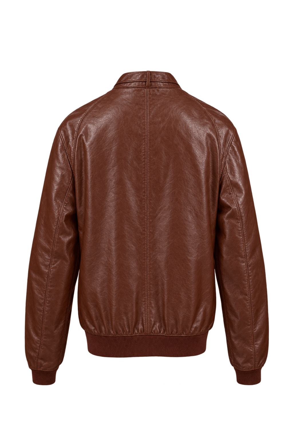 1980s Reddish Brown Leather Jacket - Back View
