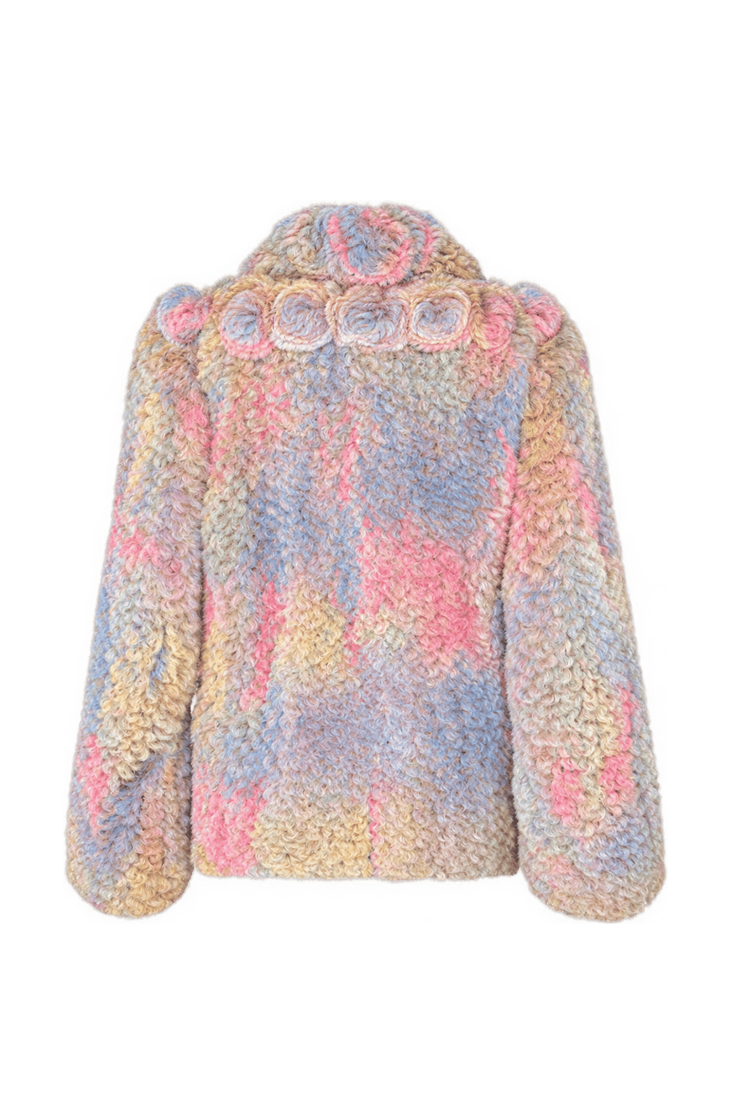 1980s Pastel Beige Fur Coat - Back View