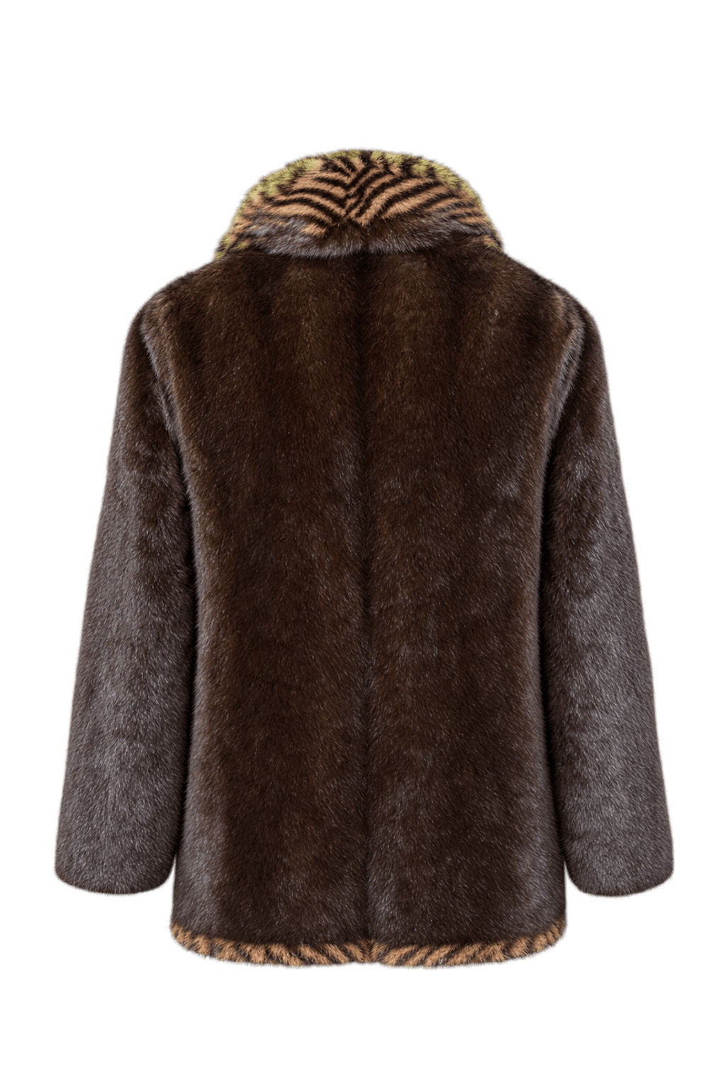 1980s Dark Chocolate Brown Fur Coat - Back View