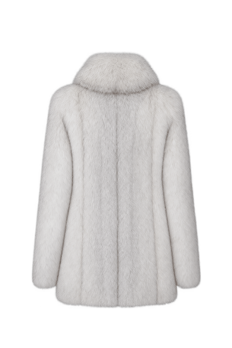 1980s Creamy Ivory Fur Coat - Back View