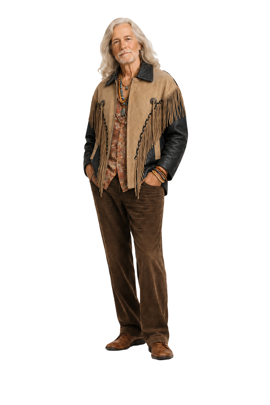 1970s Beige Suede Jacket - Model