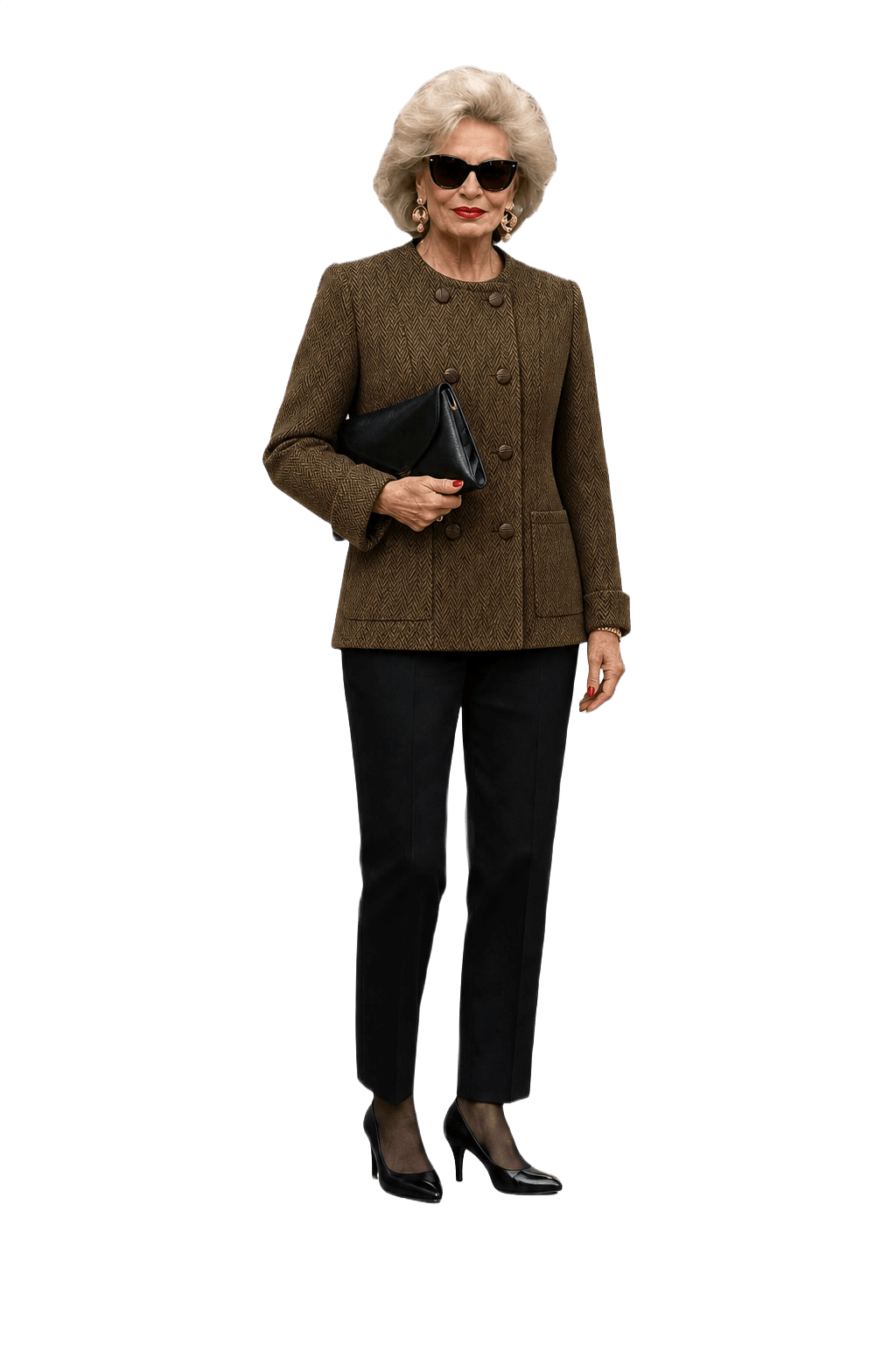 1980s Brown Wool Jacket - Model