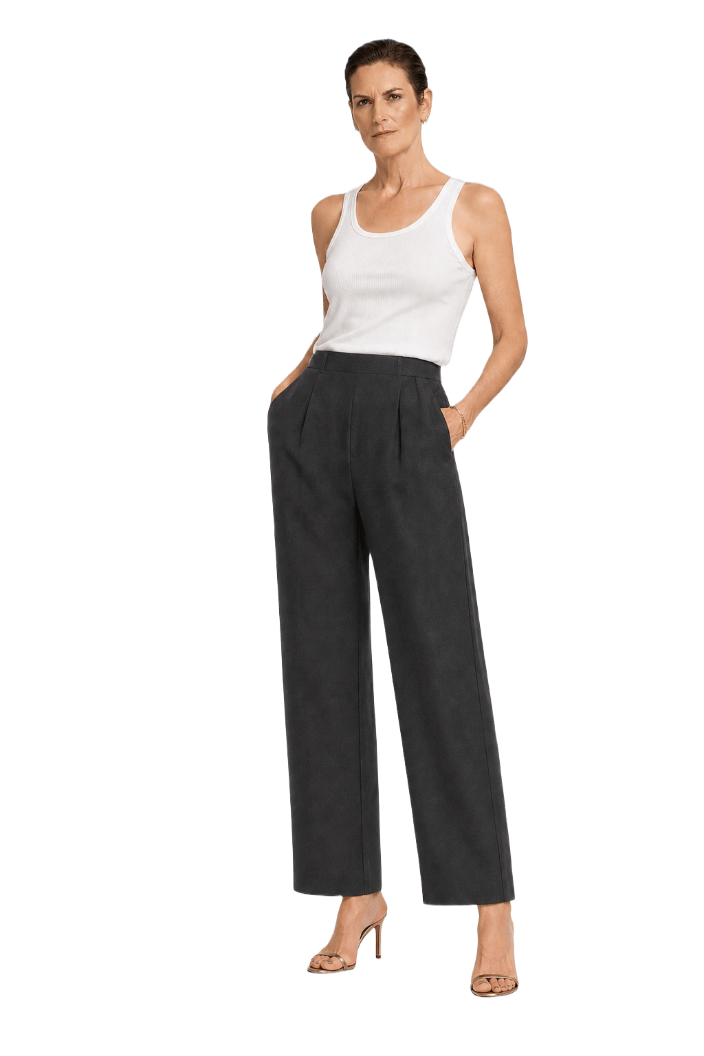 1990s Black Nylon Trousers - Model