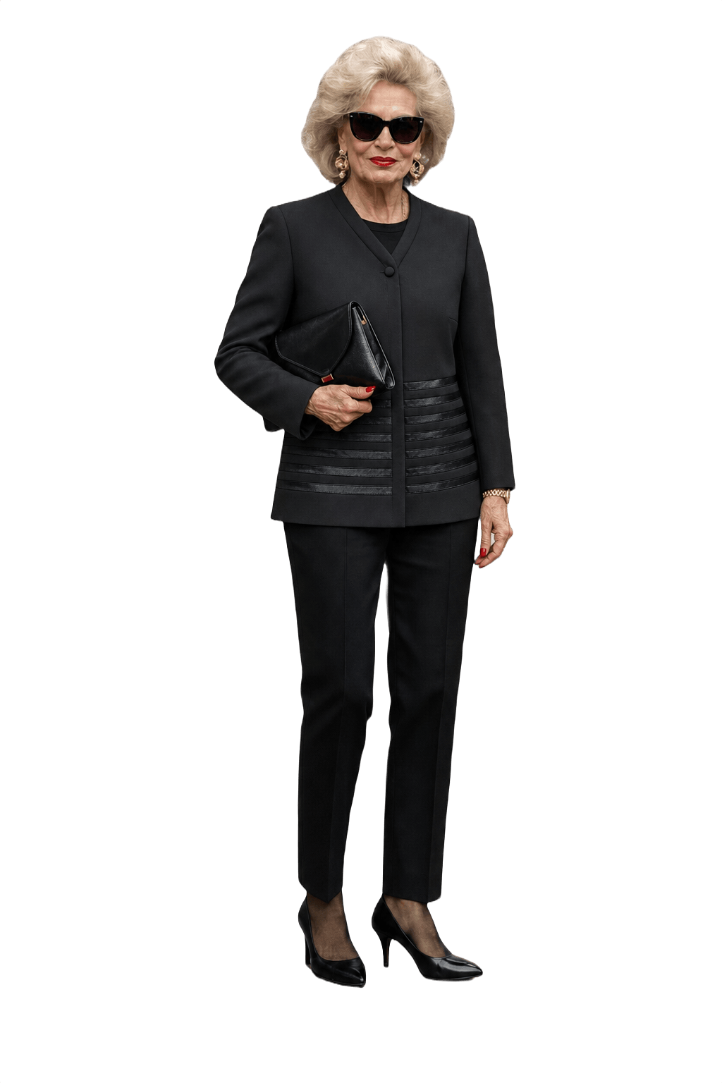 1980s Black Wool Blend Blazer - Model