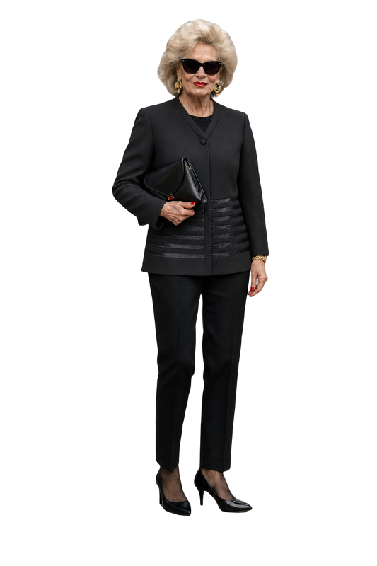 1980s Black Wool Blend Blazer - Model