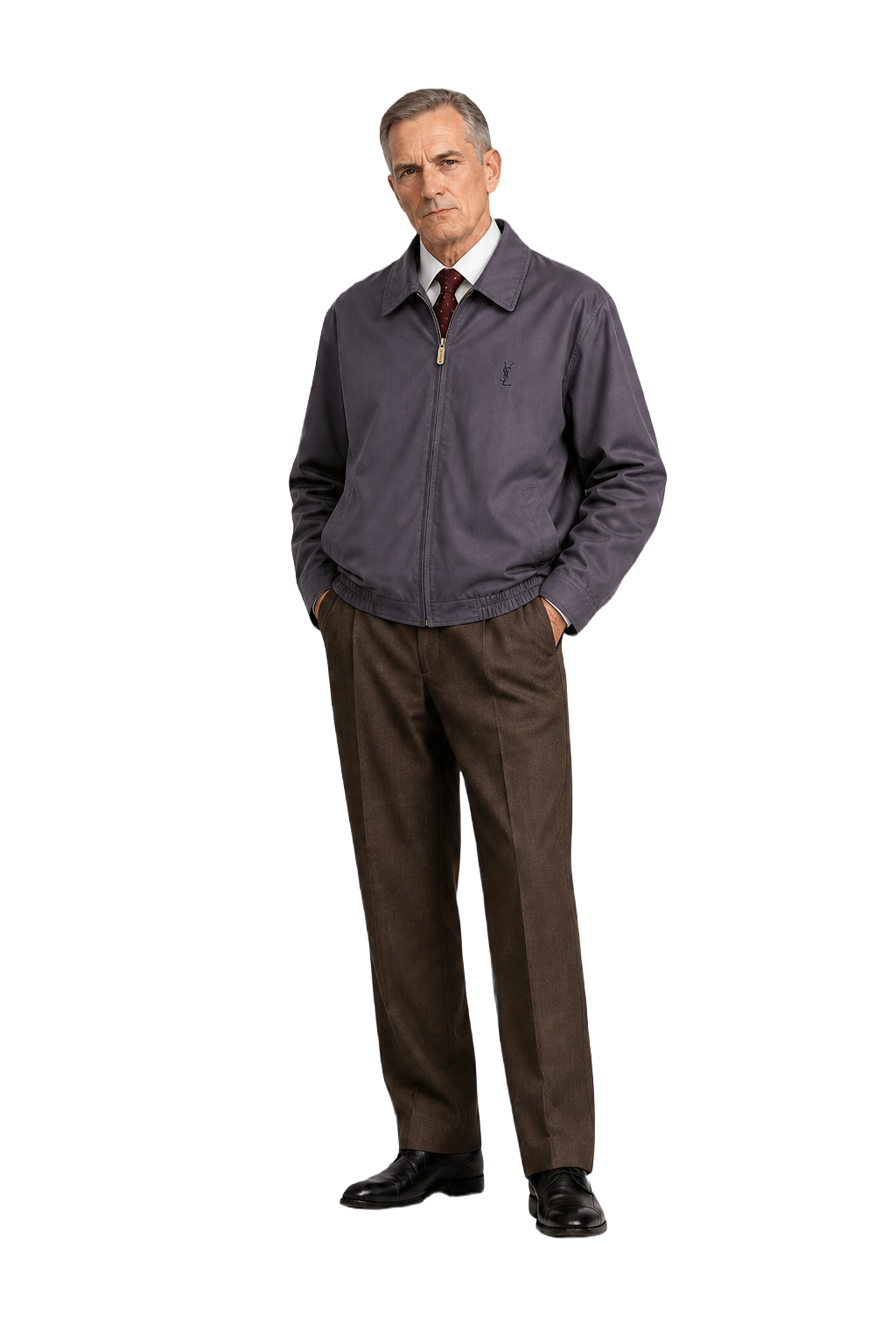 1990s Dark Grey Cotton Blend Jacket - Model