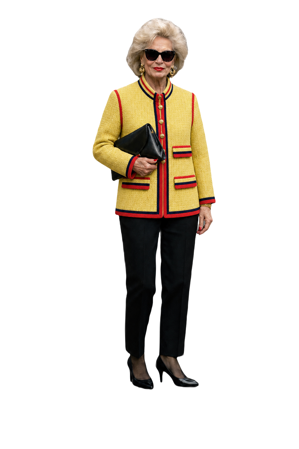 1980s Yellow Wool Blend Jacket - Model