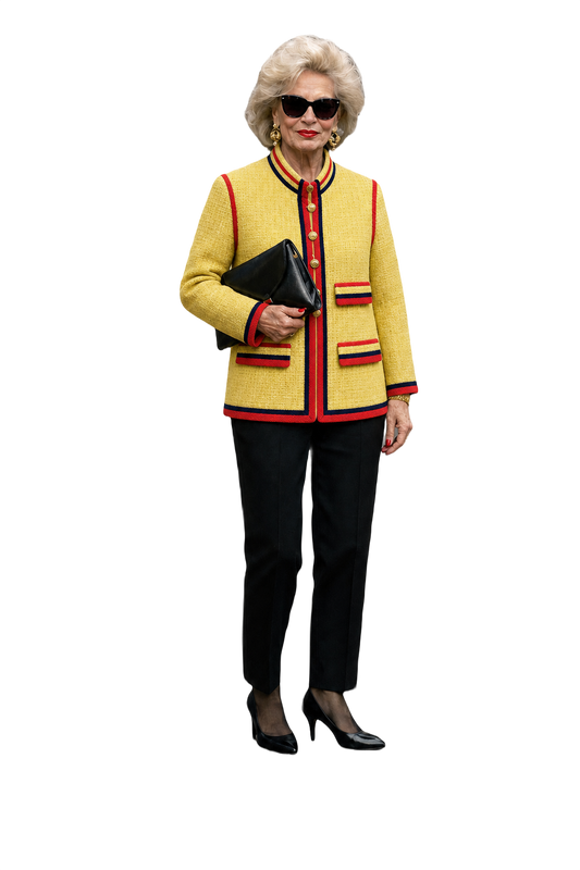 1980s Yellow Wool Blend Jacket - Model