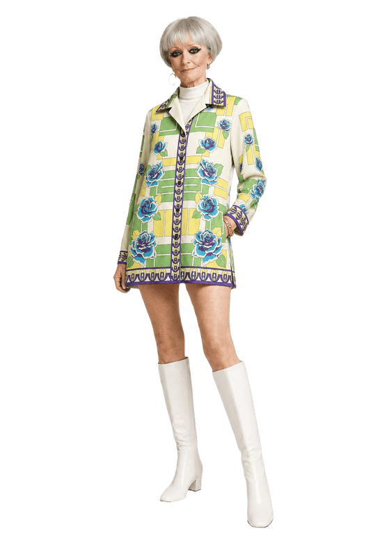 1960s Cream Synthetic Shirt - Model