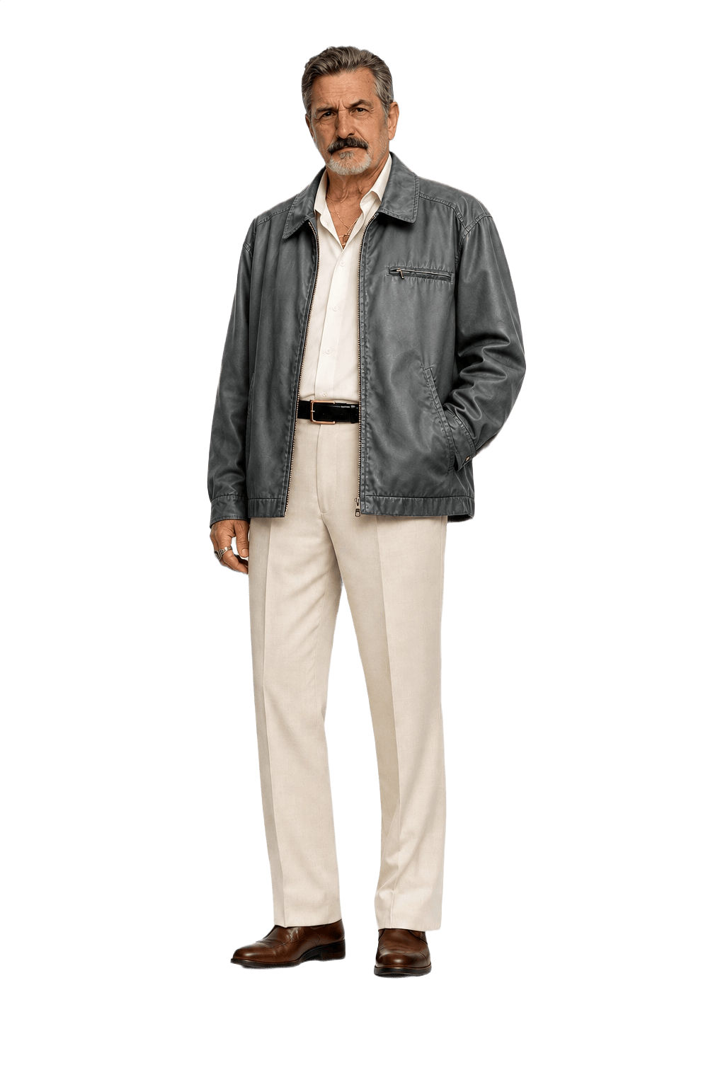 1980s Black Synthetic Jacket - Model