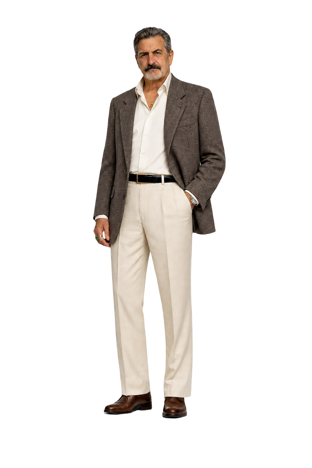 1980s Grey Wool Blend Blazer - Model