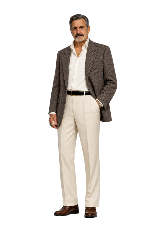 1980s Grey Wool Blend Blazer - Model