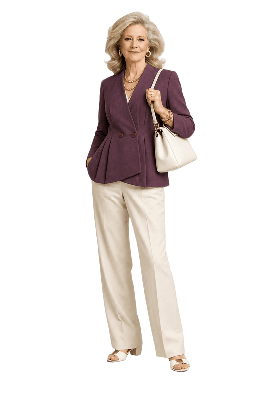 1970s Burgundy Wool Blazer - Model