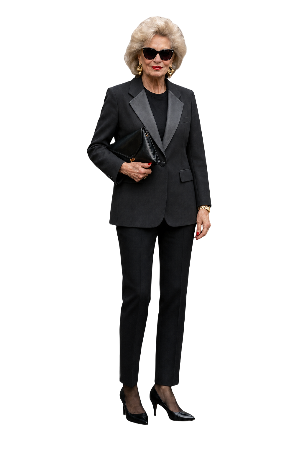 [1970s] Black Synthetic Blend Blazer - Model