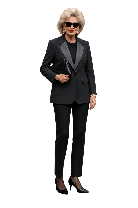 [1970s] Black Synthetic Blend Blazer - Model