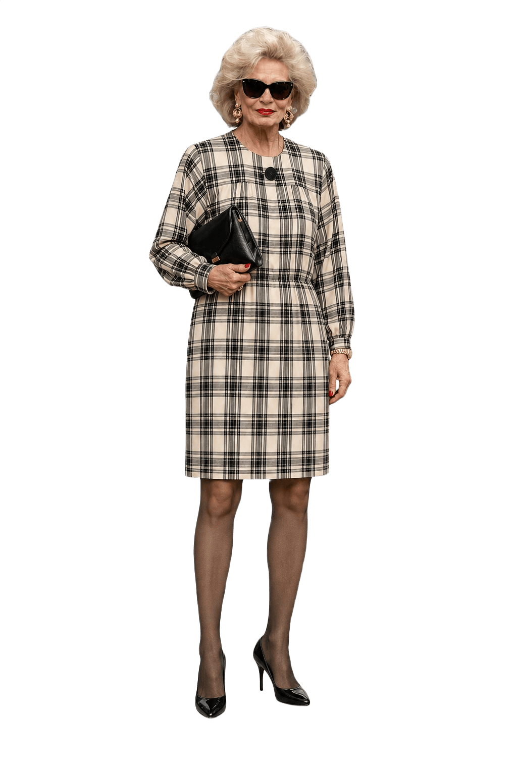1980s Cream Cotton Dress - Model