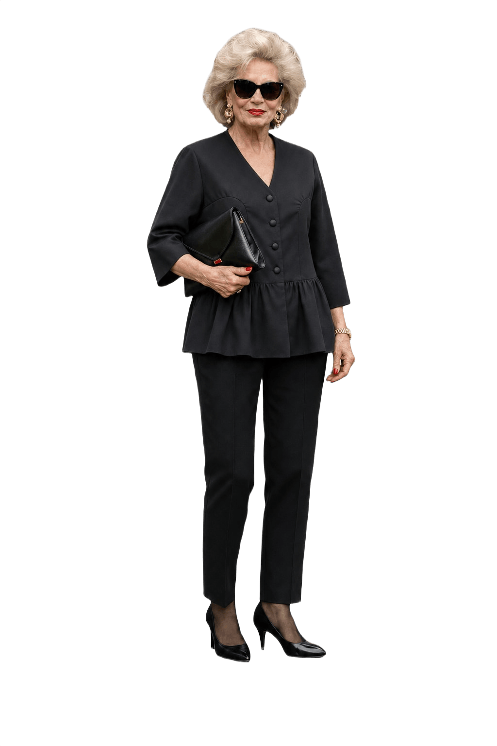 1980s Black Synthetic Blend Blazer - Model