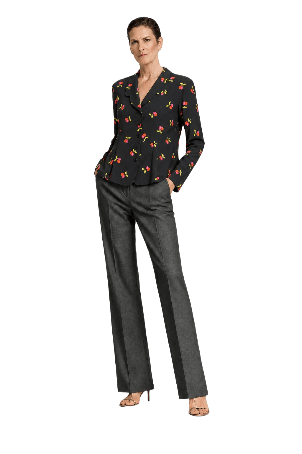 1990s Black Silk Blazer - Model
