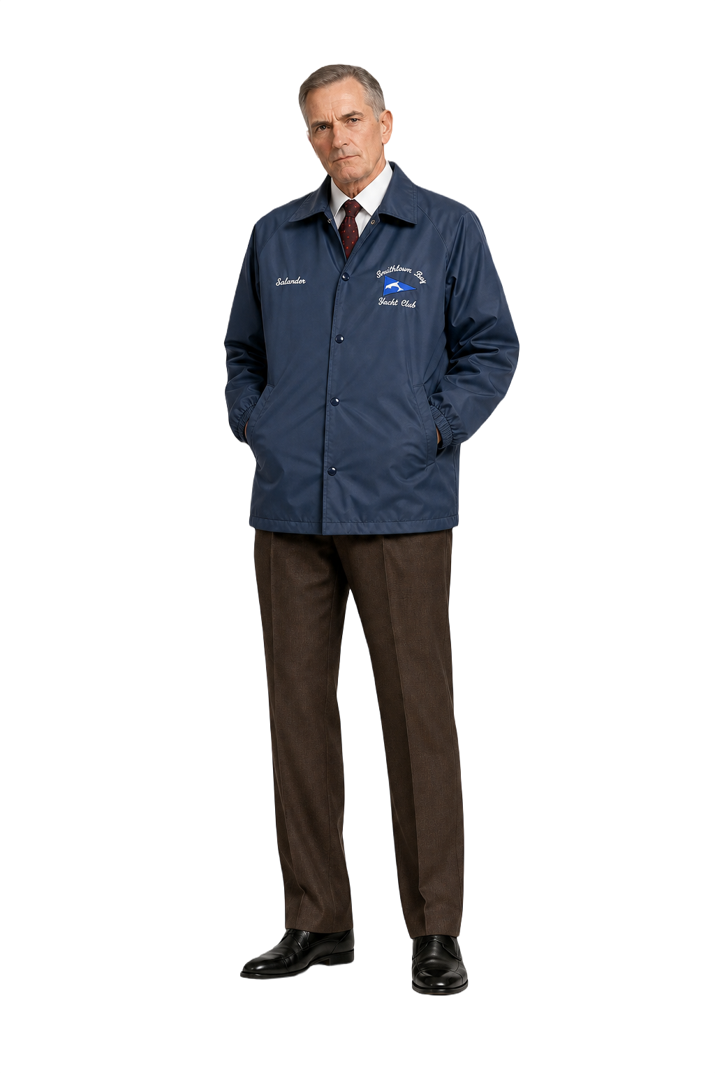 1990s Navy Blue Nylon Jacket - Model