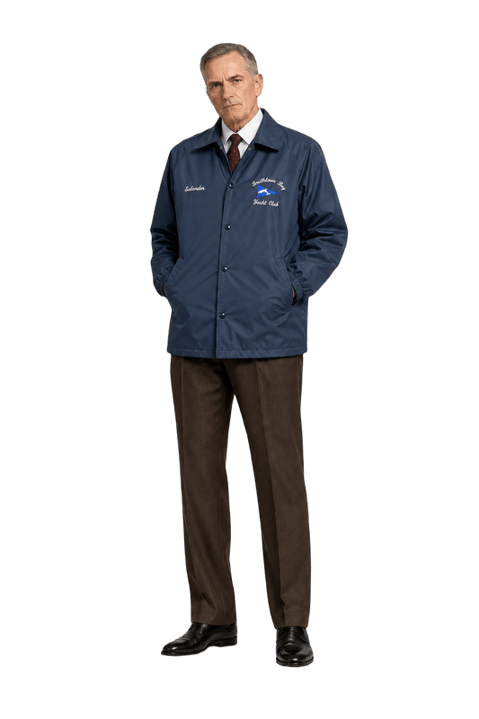 1990s Navy Blue Nylon Jacket - Model