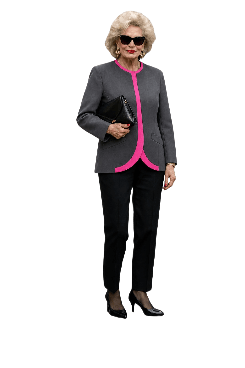 1980s Charcoal Gray Smooth Jacket - Model