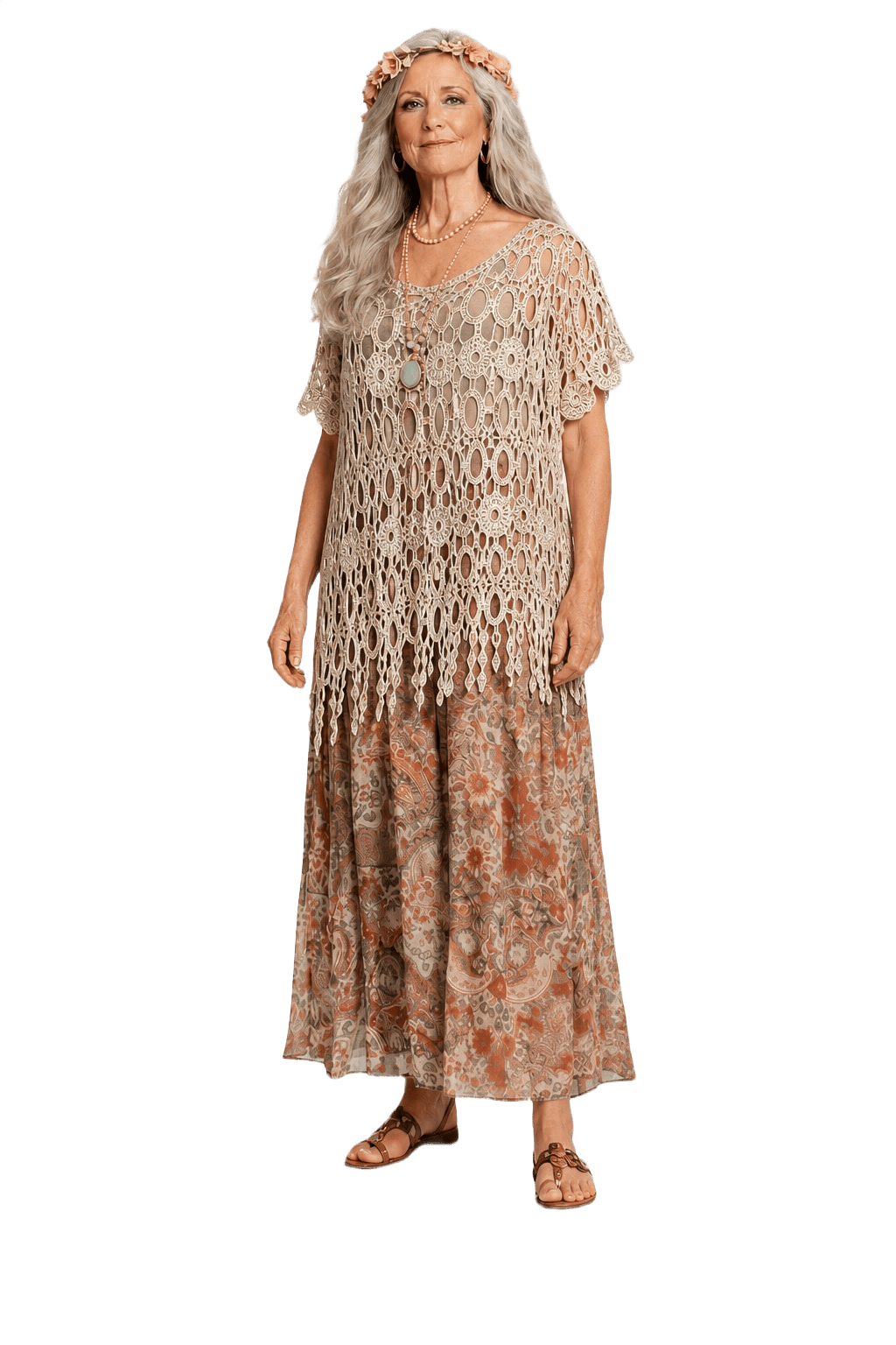 1970s Cream Cotton Blouse - Model