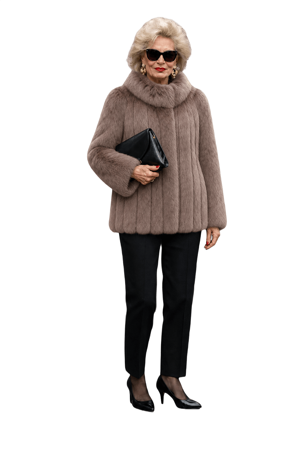 1980s Brown Fur Coat - Model
