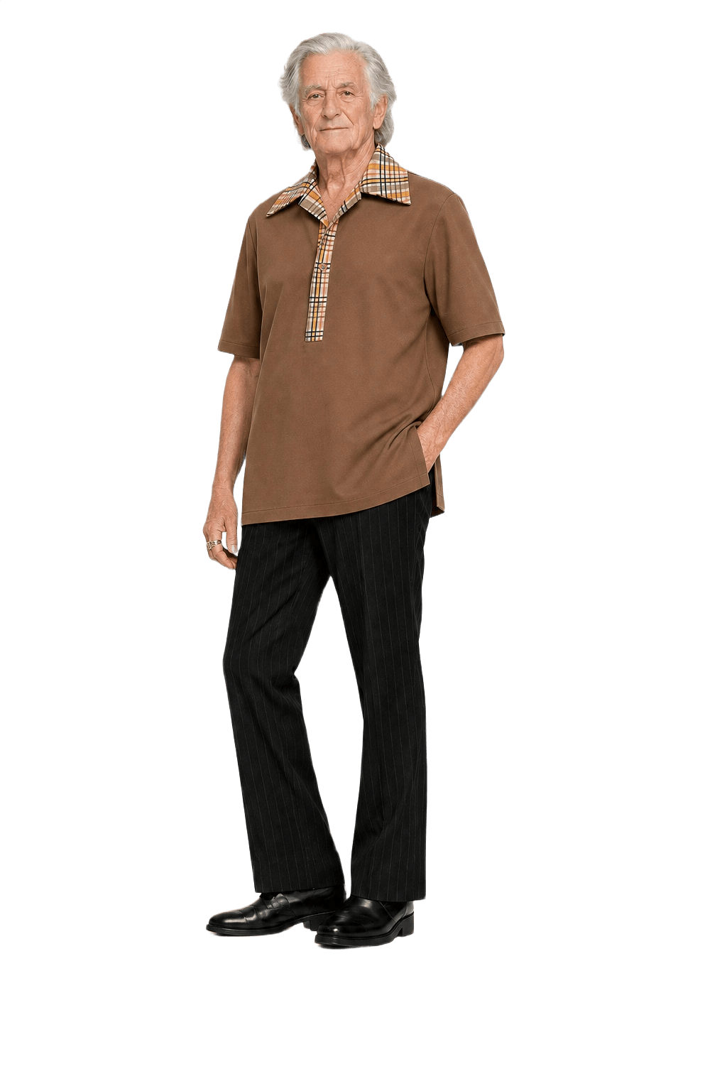1970s Brown Polyester Shirt - Model