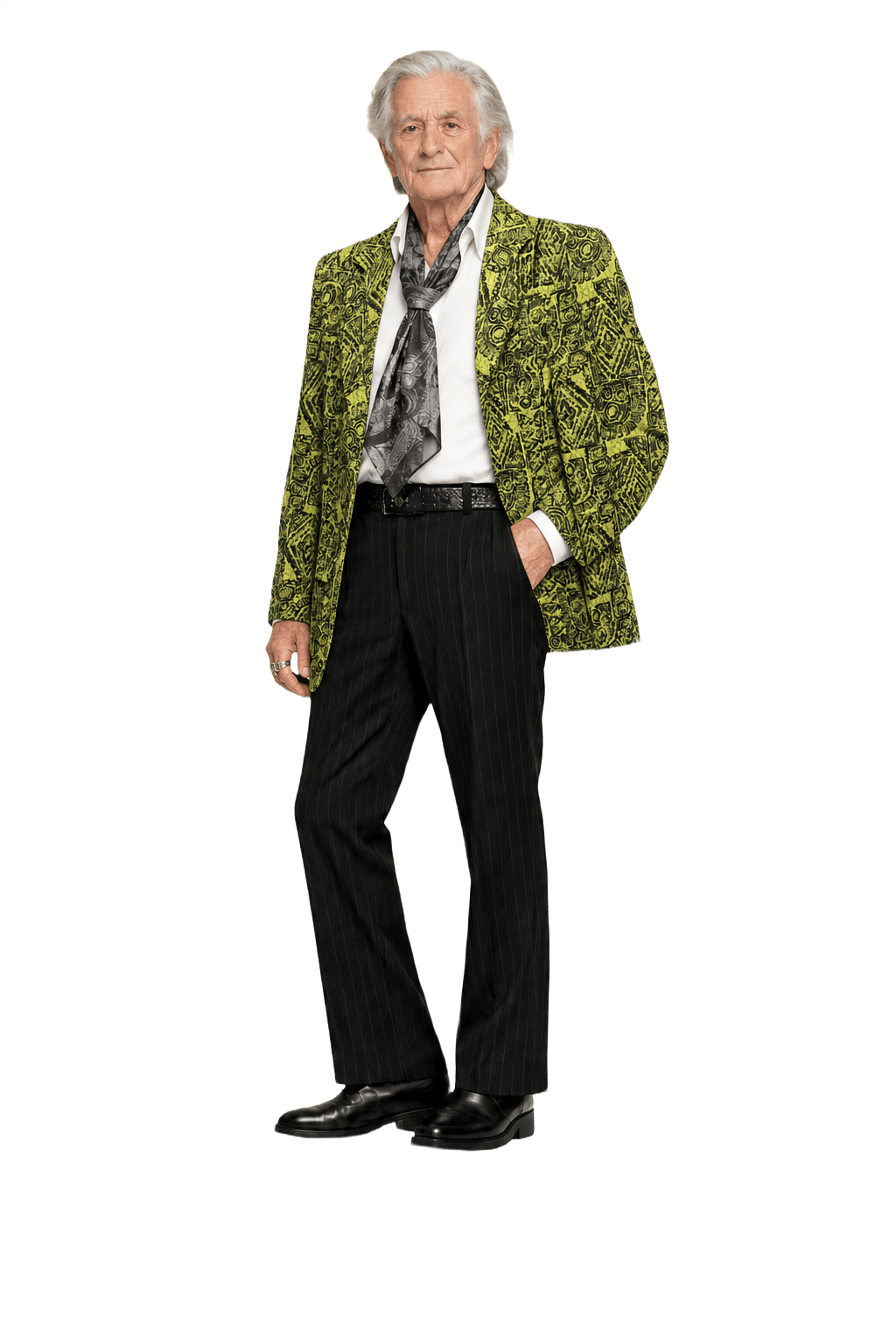 1970s Neon Green Cotton Blazer - Model