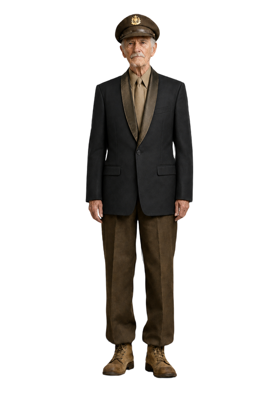 1950s Black Wool Blend Blazer - Model