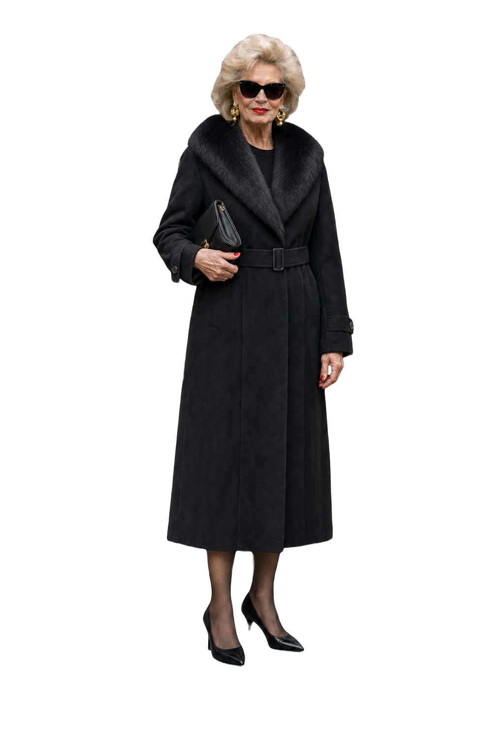 1980s Black Fur Medium Fur Coat - Model