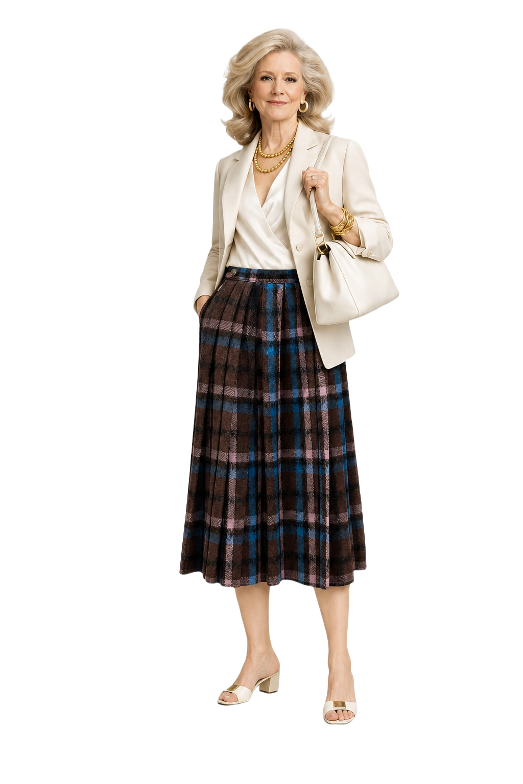 1970s Brown Wool Skirt - Model