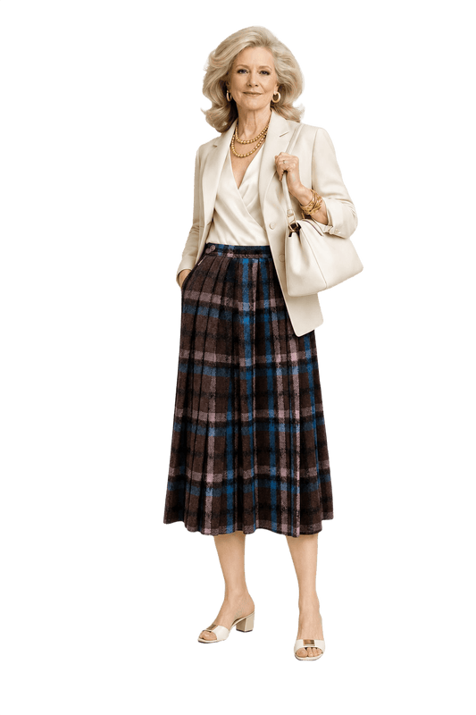 1970s Brown Wool Skirt - Model