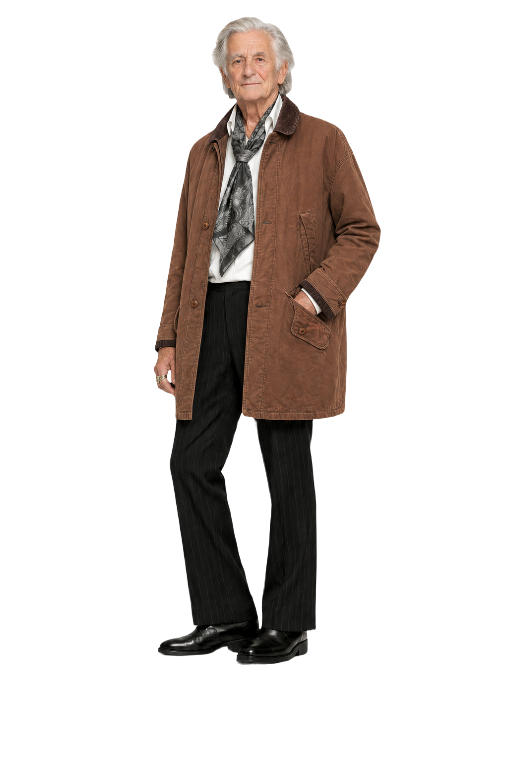 1970s Brown Cotton Coat - Model
