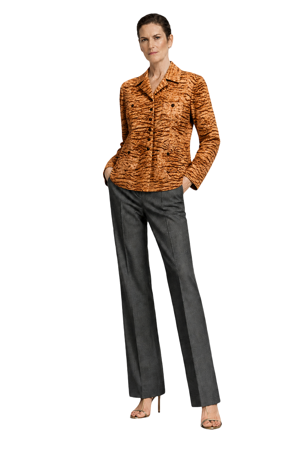 1990s Brown Synthetic Jacket - Model