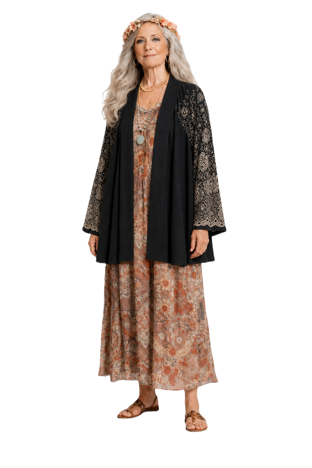 1970s Black Rayon Blend Jacket - Model