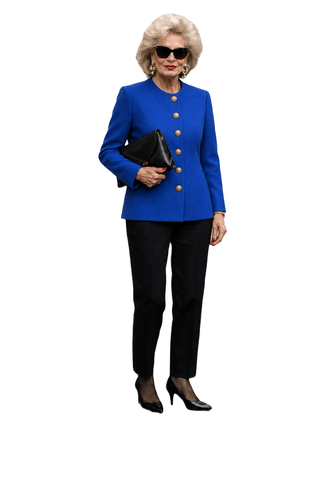 1980s Blue Polyester Blend Jacket - Model