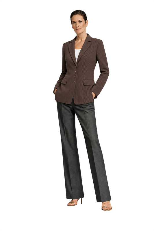1990s Brown Polyester Blazer - Model