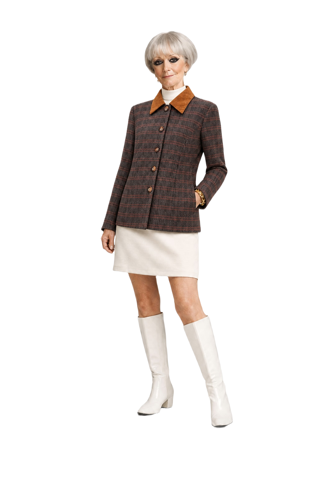 1960s Brown Wool Blend Jacket - Model