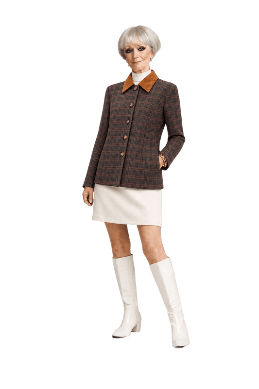 1960s Brown Wool Blend Jacket - Model
