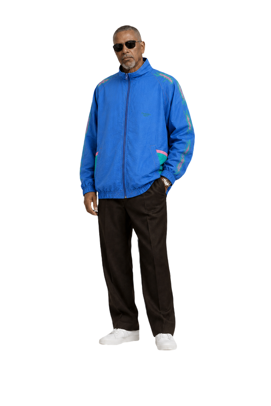1990s Blue Cotton Blend Jacket - Model